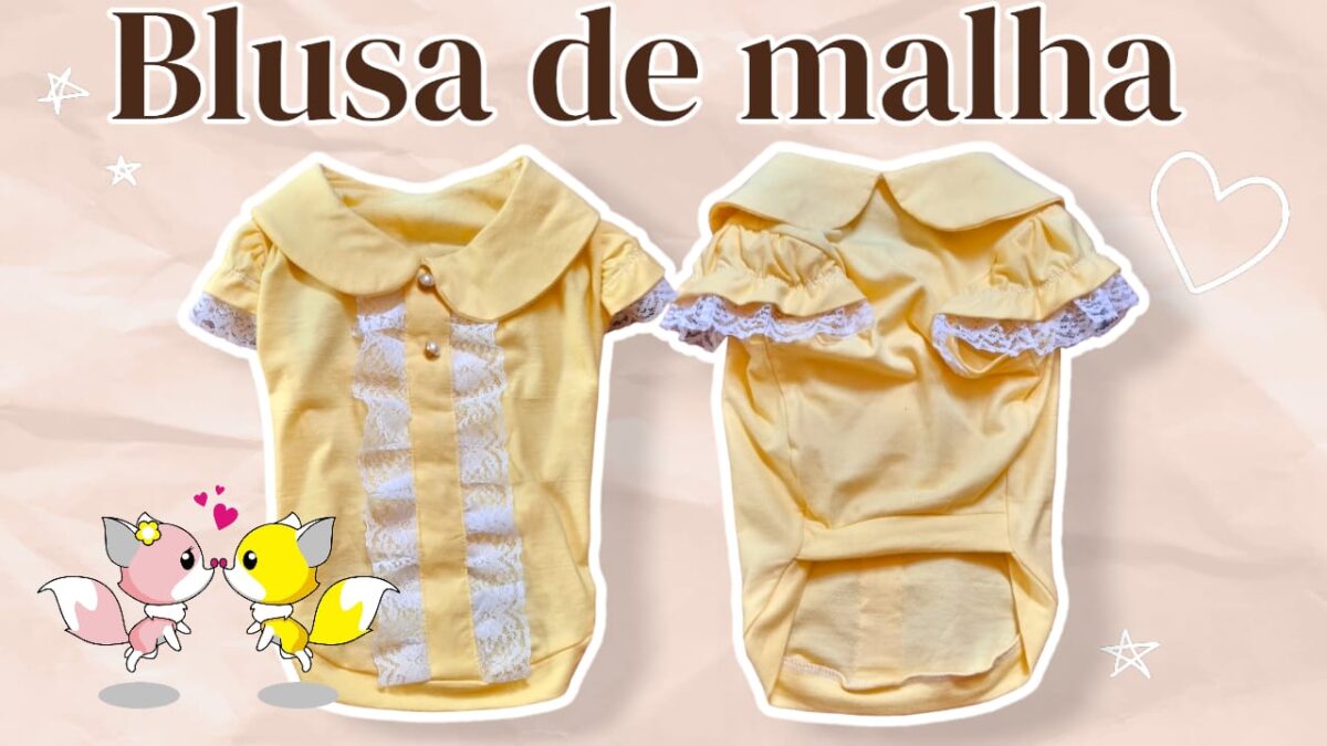 Blusa Pet Com Manga Fofa/ Roupas Pet